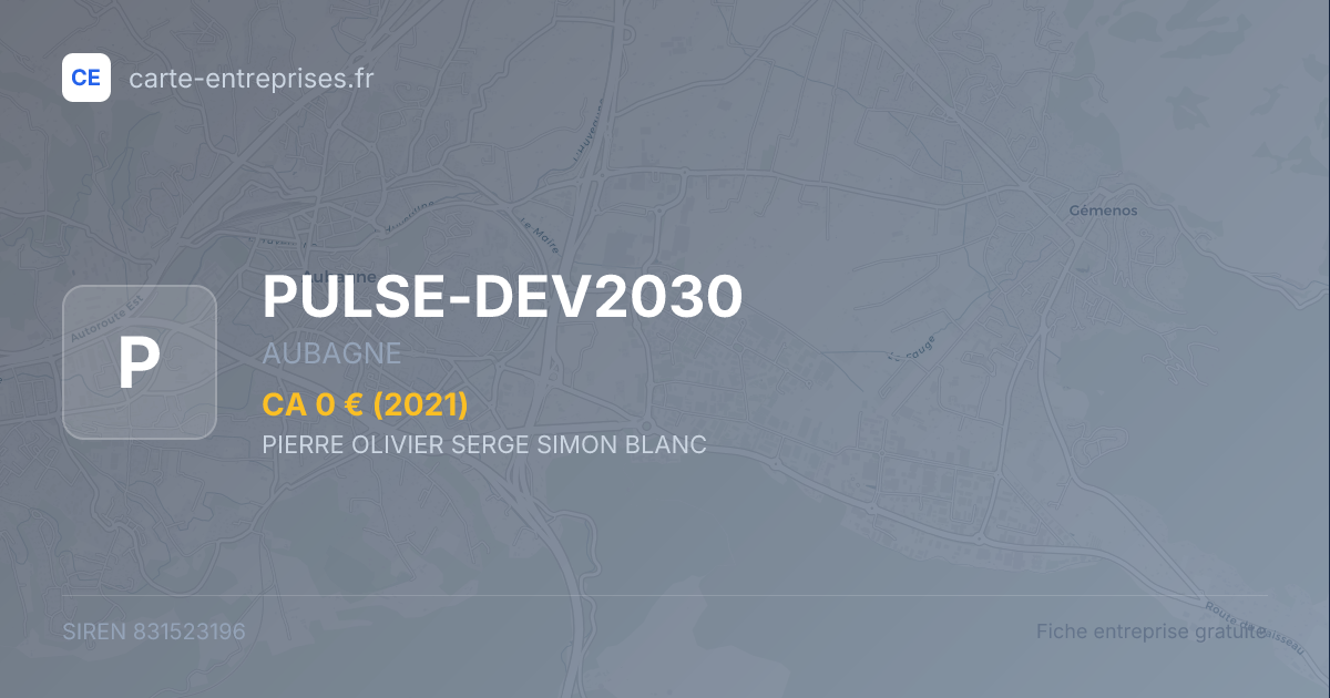 PULSE-DEV2030 — 831523196 — fiche entreprise