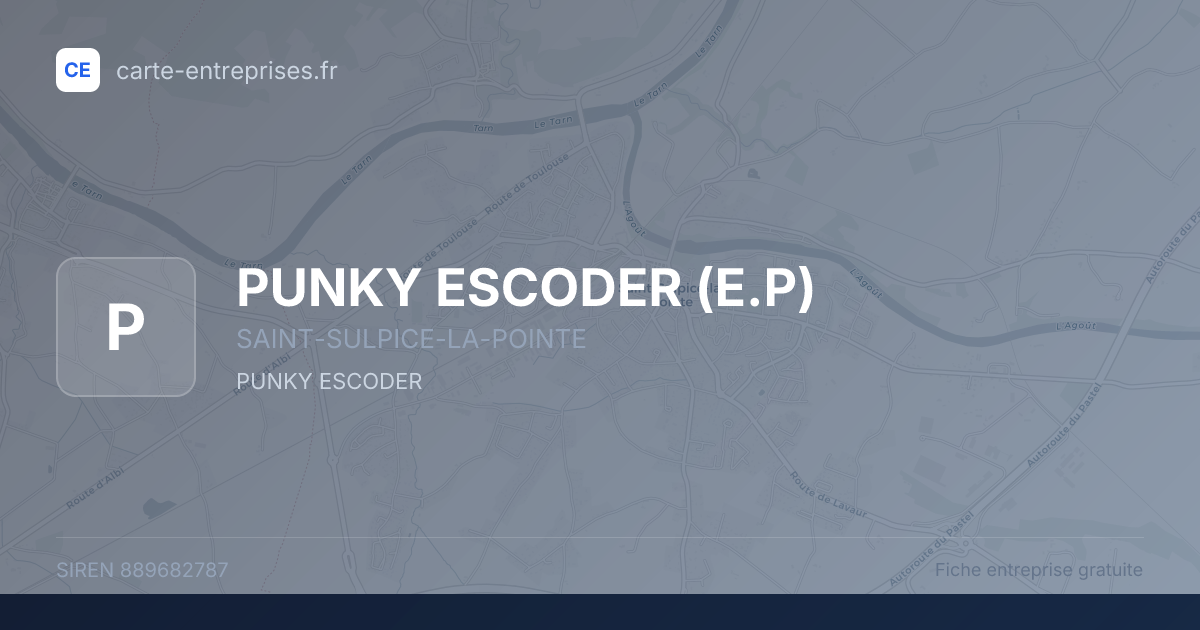 PUNKY ESCODER (E.P) — 889682787 — fiche entreprise
