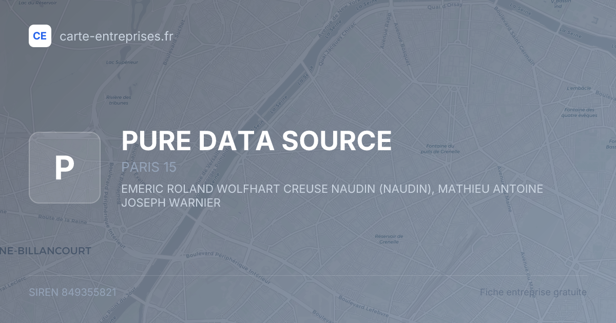 PURE DATA SOURCE — 849355821 — fiche entreprise
