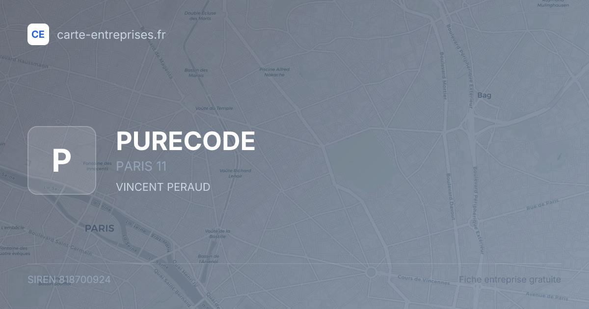 PURECODE — 818700924 — fiche entreprise