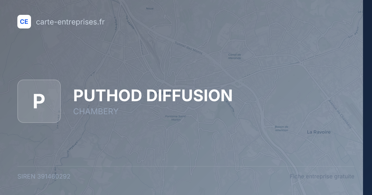 PUTHOD DIFFUSION — 391460292 — fiche entreprise