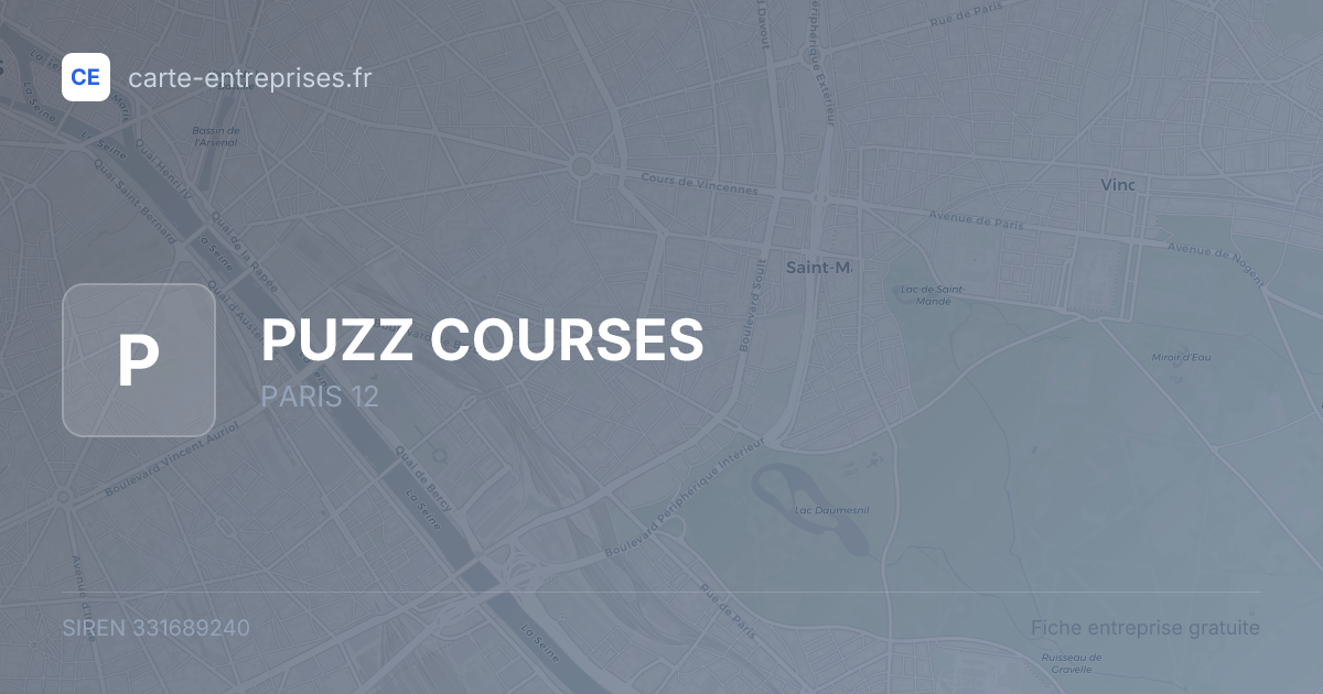 PUZZ COURSES — 331689240 — fiche entreprise