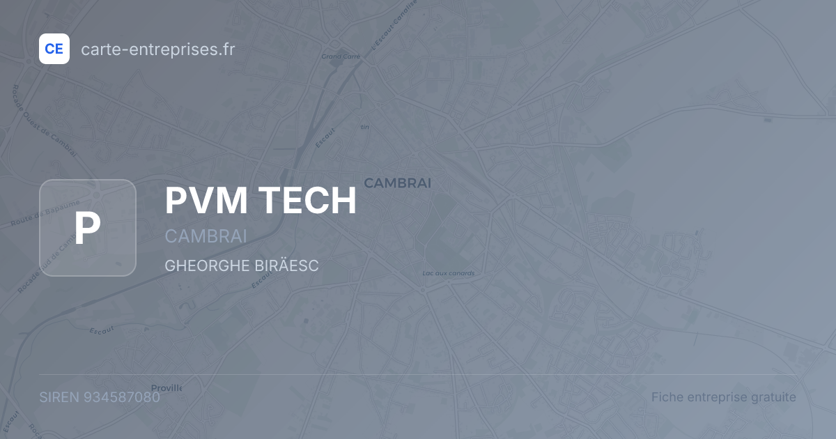 PVM TECH — 934587080 — fiche entreprise