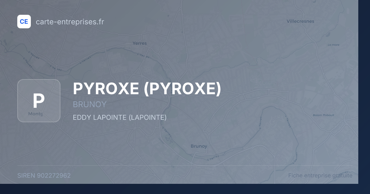 PYROXE — 902272962 — fiche entreprise