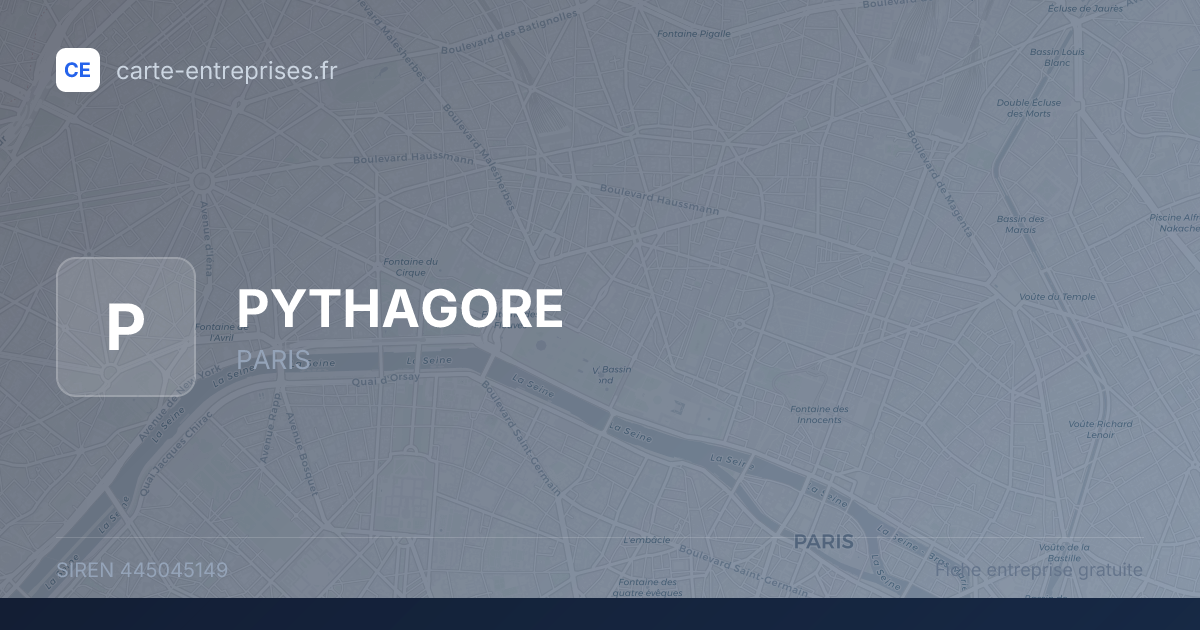 PYTHAGORE — 445045149 — fiche entreprise