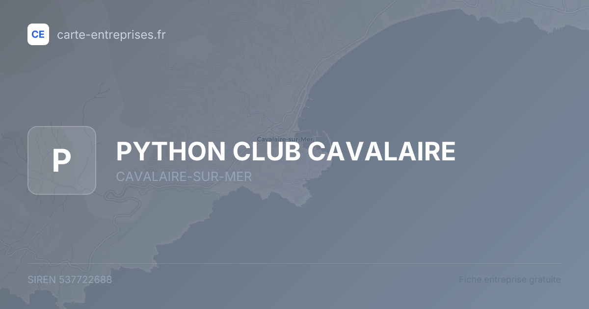PYTHON CLUB CAVALAIRE — 537722688 — fiche entreprise