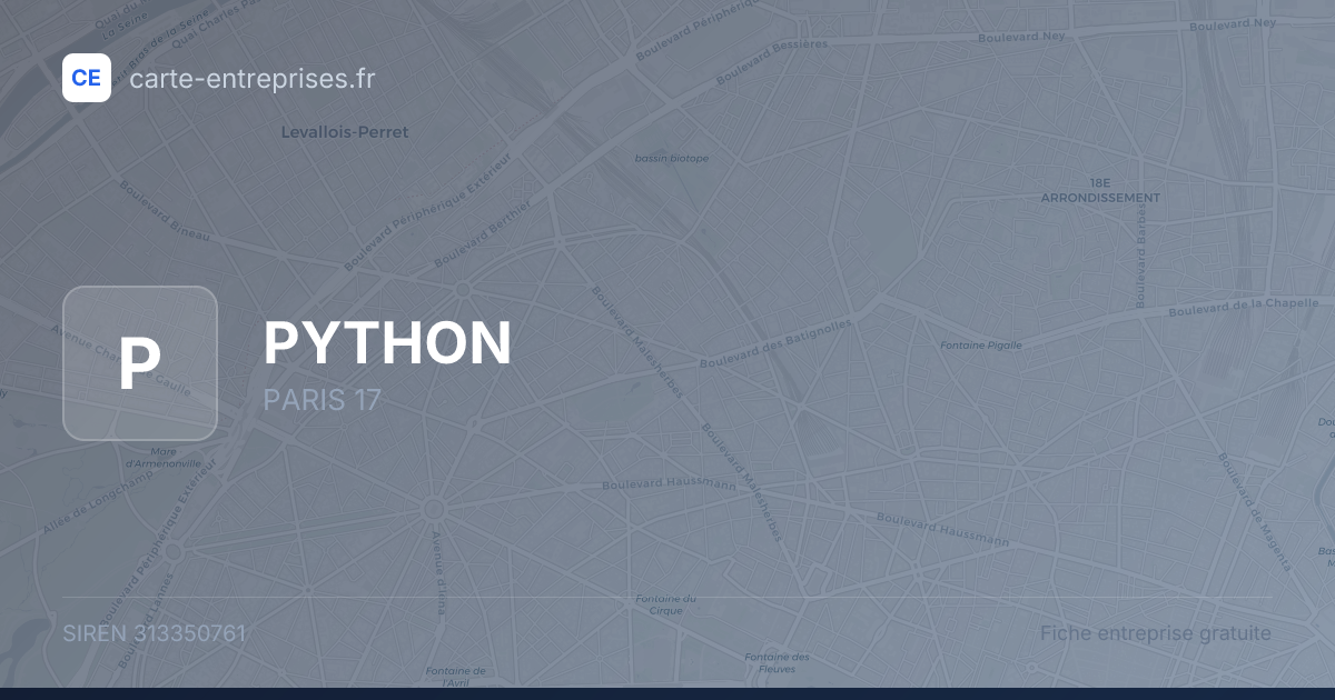 PYTHON — 313350761 — fiche entreprise