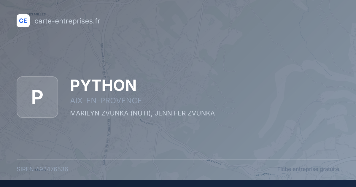 PYTHON — 492476536 — fiche entreprise
