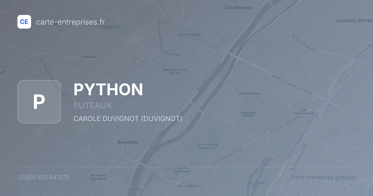 PYTHON — 502441975 — fiche entreprise