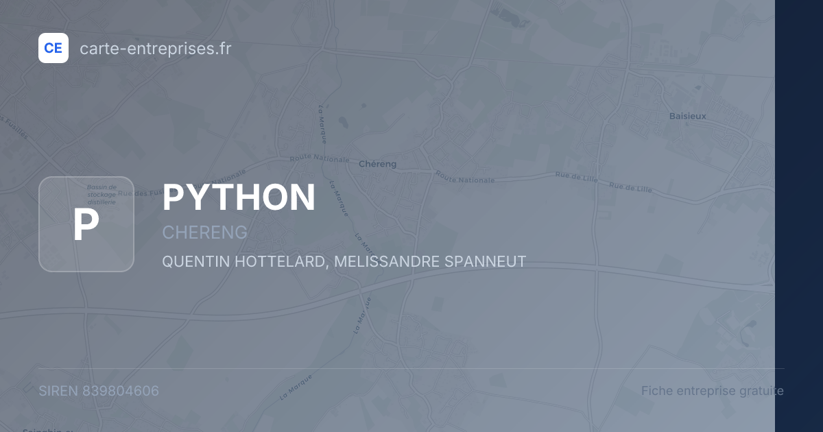 PYTHON — 839804606 — fiche entreprise