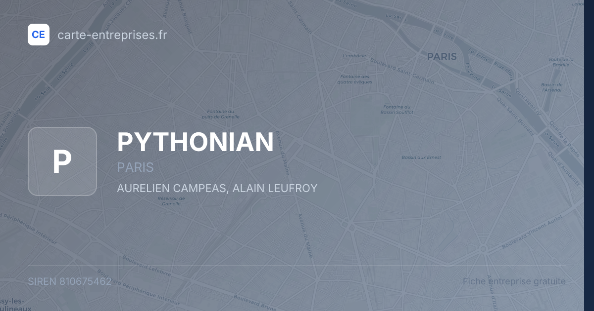 PYTHONIAN — 810675462 — fiche entreprise