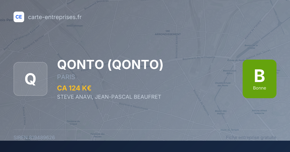 QONTO (QONTO) — 819489626 — fiche entreprise