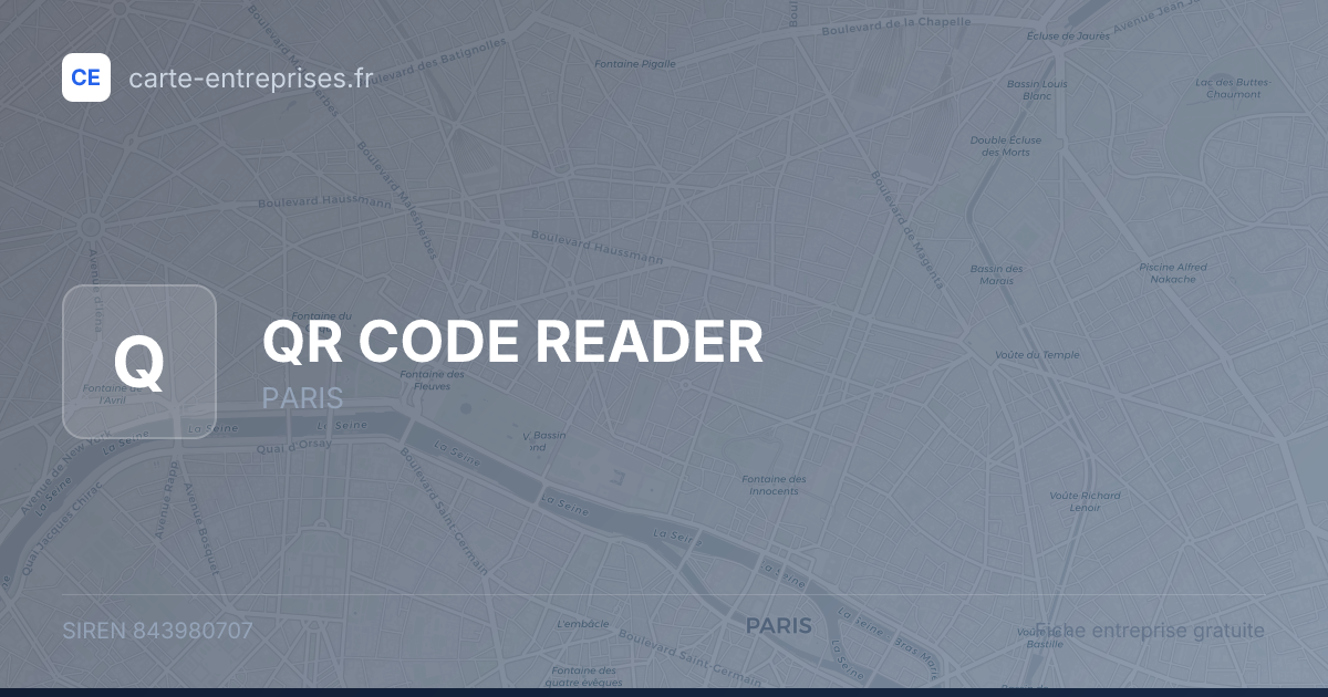 QR CODE READER — 843980707 — fiche entreprise