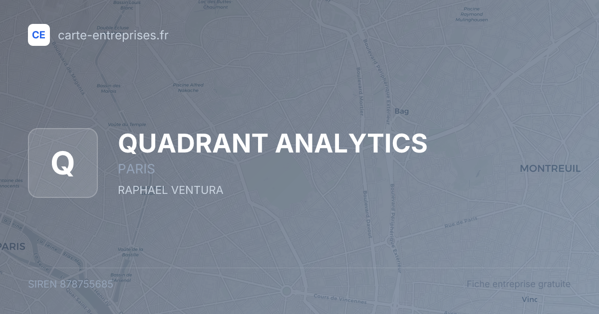 QUADRANT ANALYTICS — 878755685 — fiche entreprise