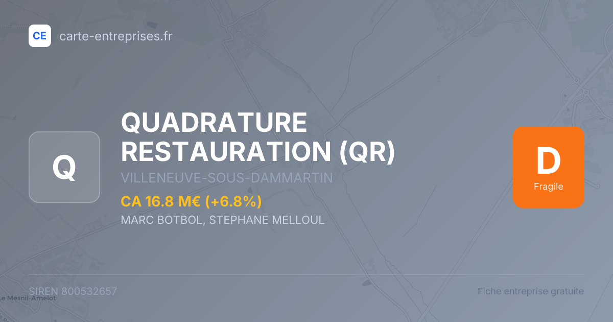 QUADRATURE RESTAURATION (QR) — 800532657 — fiche entreprise