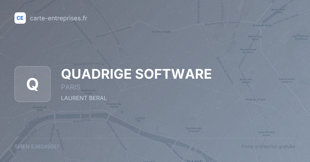 QUADRIGE SOFTWARE — 538049057 — fiche entreprise