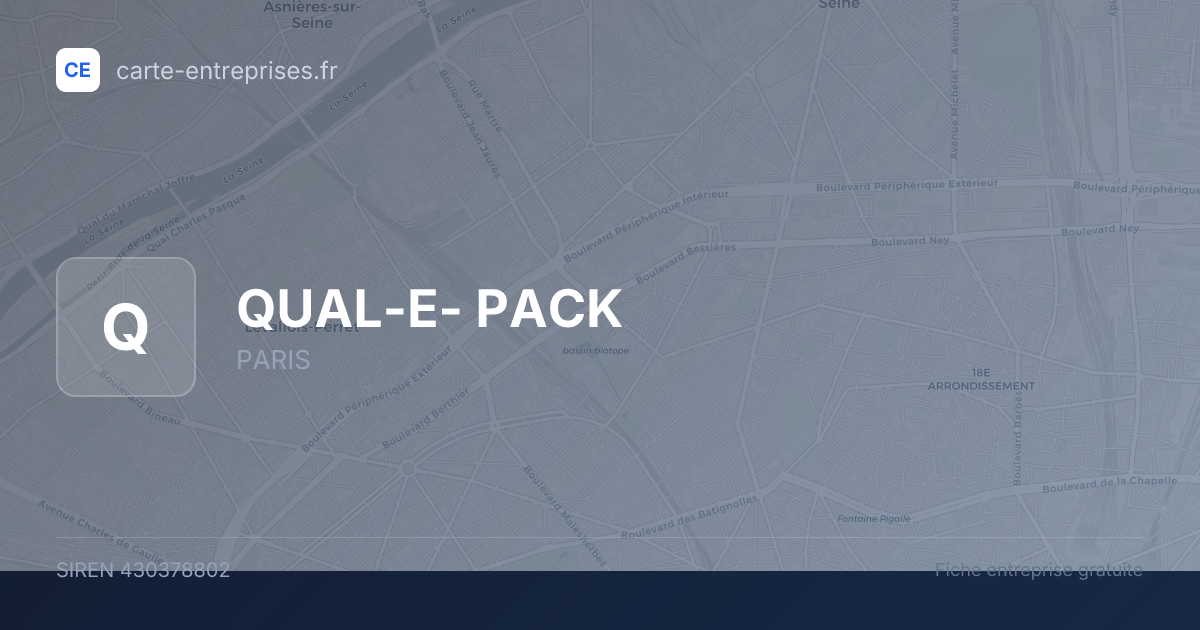 QUAL-E- PACK — 430378802 — fiche entreprise