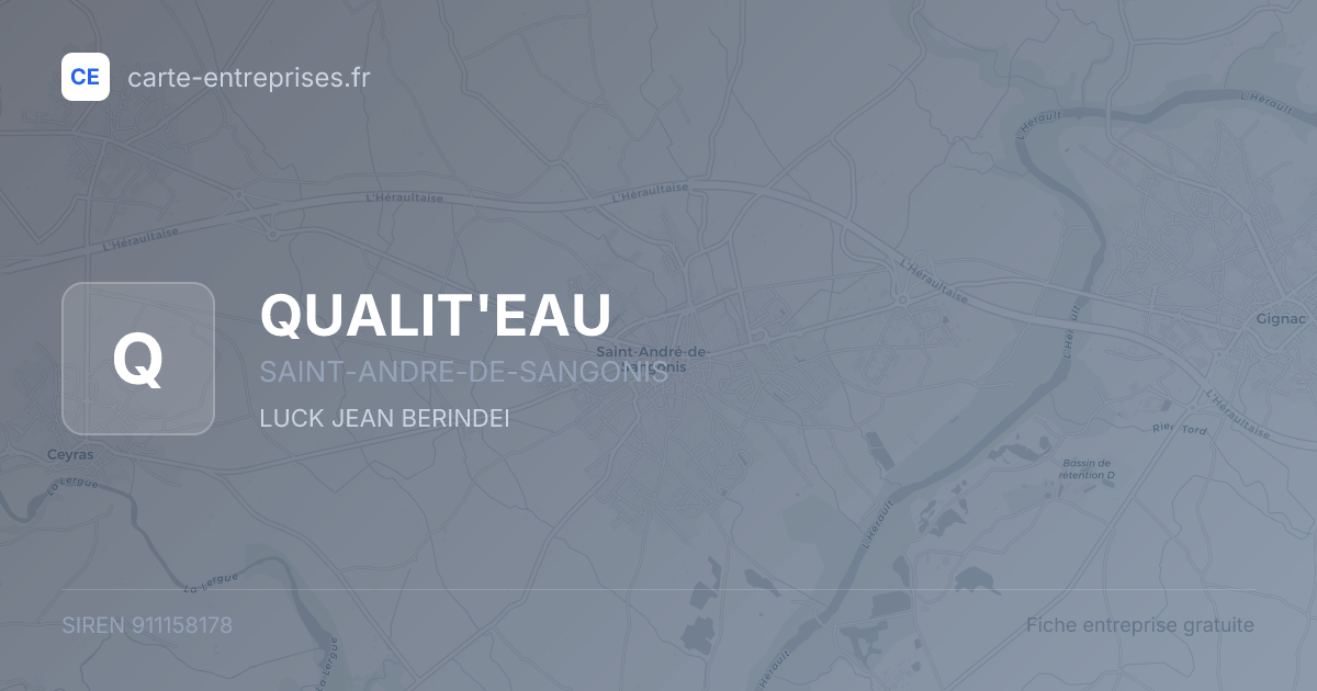 QUALIT'EAU — 911158178 — fiche entreprise