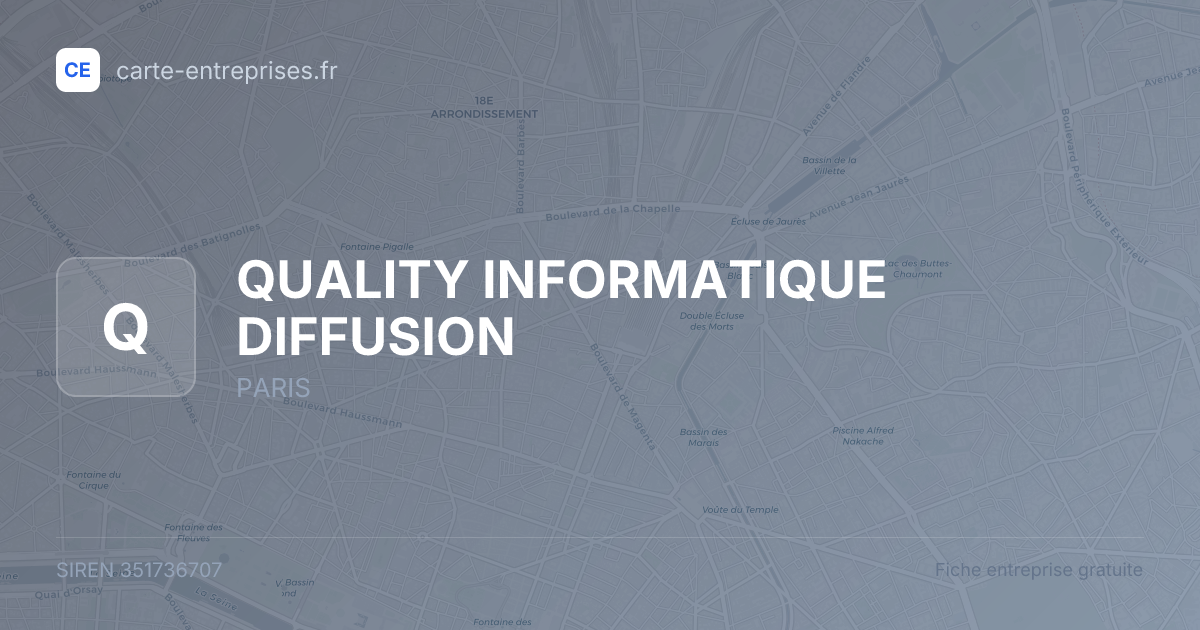 QUALITY INFORMATIQUE DIFFUSION — 351736707 — fiche entreprise