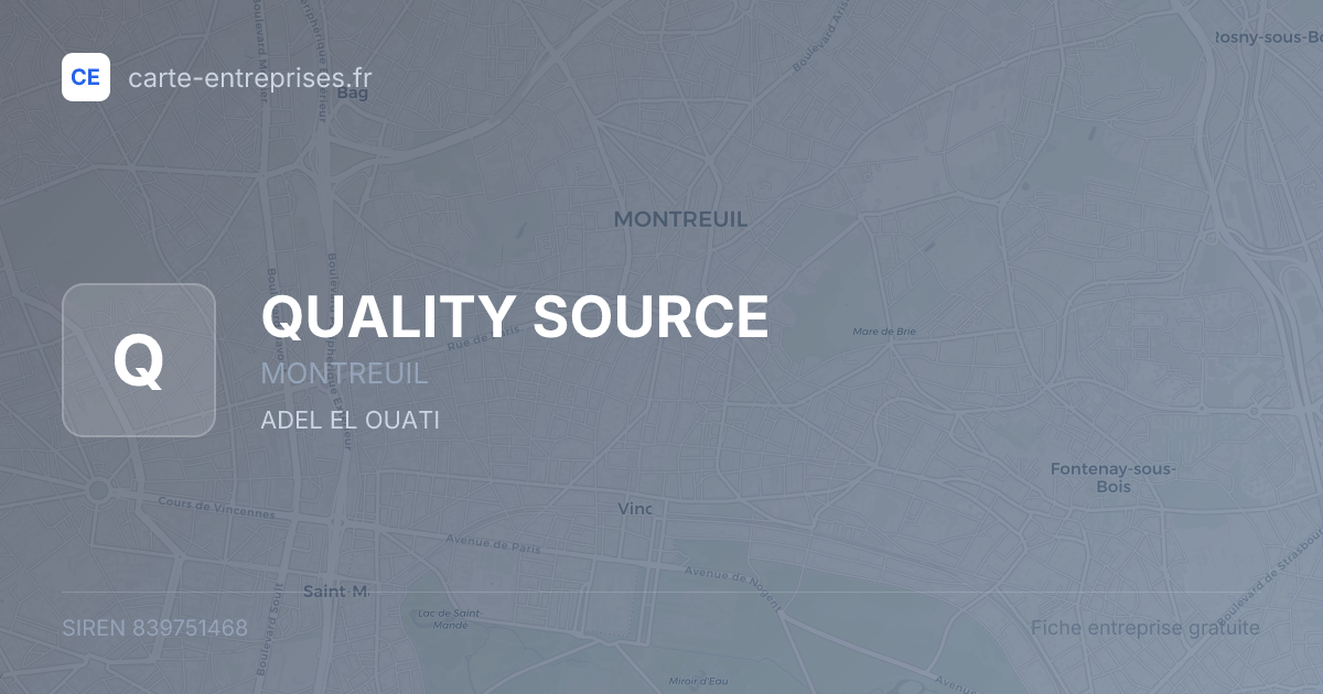 QUALITY SOURCE — 839751468 — fiche entreprise