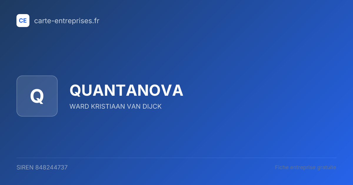QUANTANOVA — 848244737 — fiche entreprise