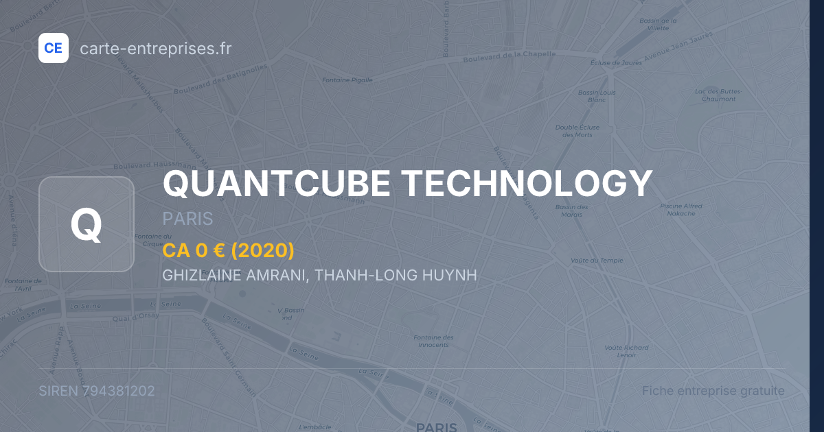 QUANTCUBE TECHNOLOGY — 794381202 — fiche entreprise