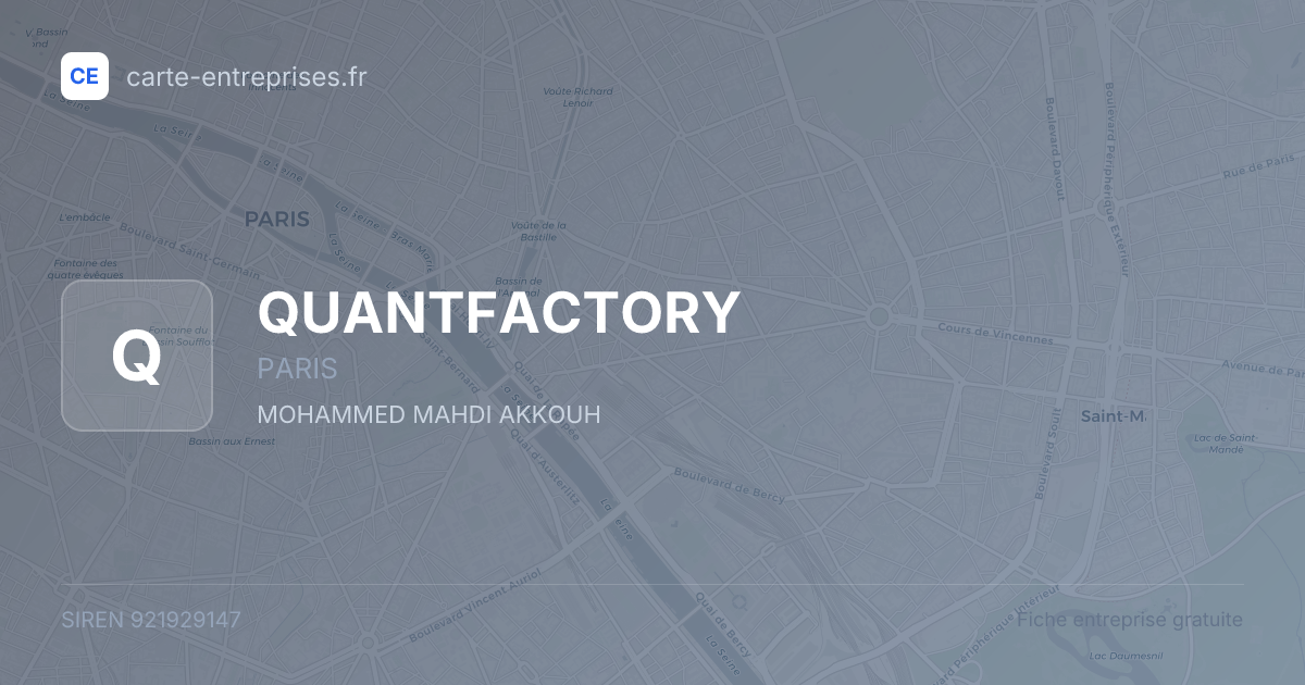 QUANTFACTORY — 921929147 — fiche entreprise