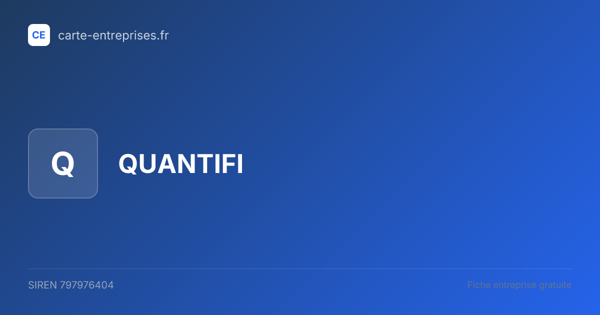 QUANTIFI — 797976404 — fiche entreprise