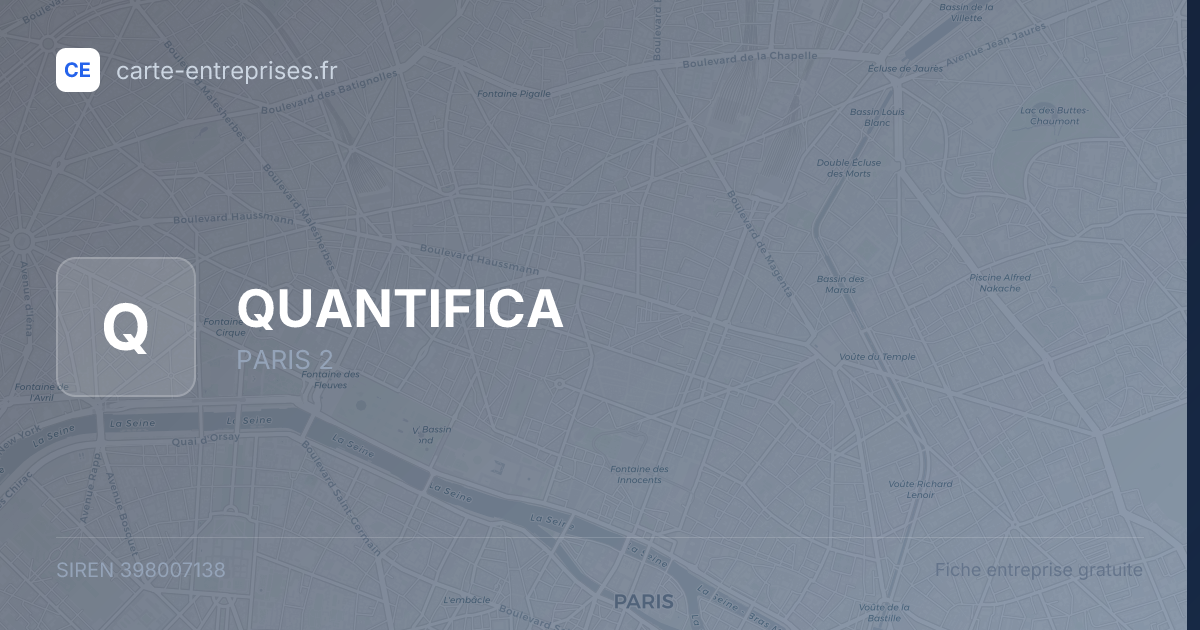 QUANTIFICA — 398007138 — fiche entreprise