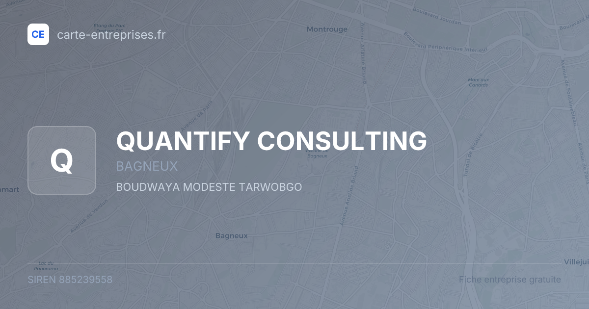 QUANTIFY CONSULTING — 885239558 — fiche entreprise