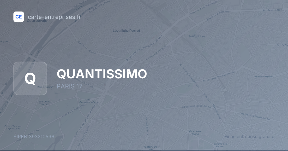 QUANTISSIMO — 393210596 — fiche entreprise