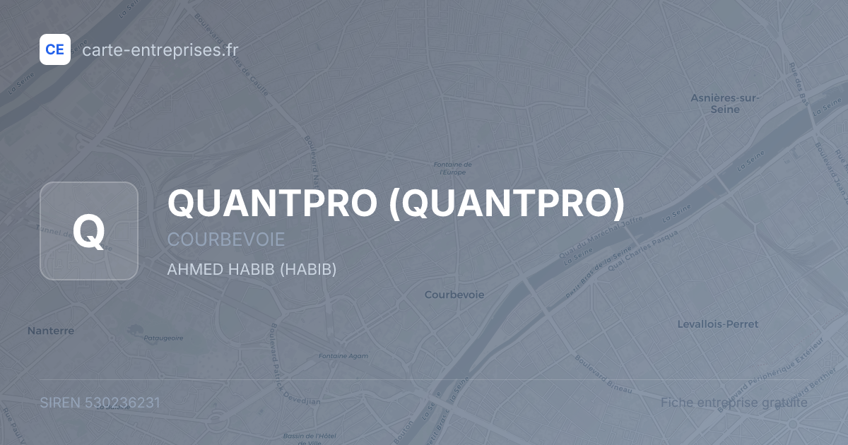 QUANTPRO — 530236231 — fiche entreprise