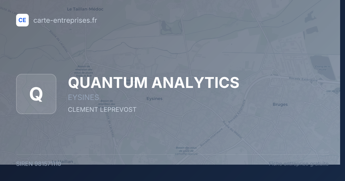 QUANTUM ANALYTICS — 981571110 — fiche entreprise