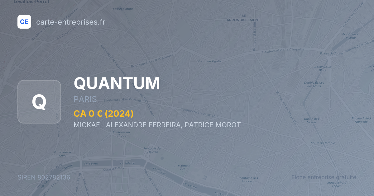 QUANTUM — 802782136 — fiche entreprise