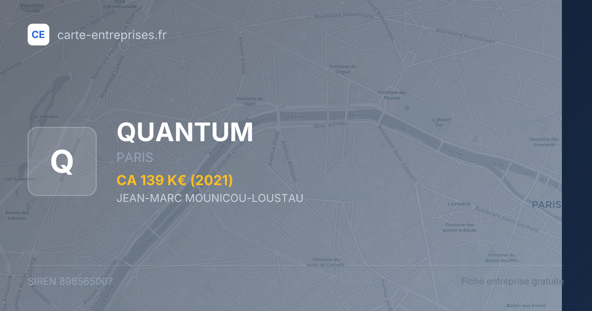 QUANTUM — 898565007 — fiche entreprise