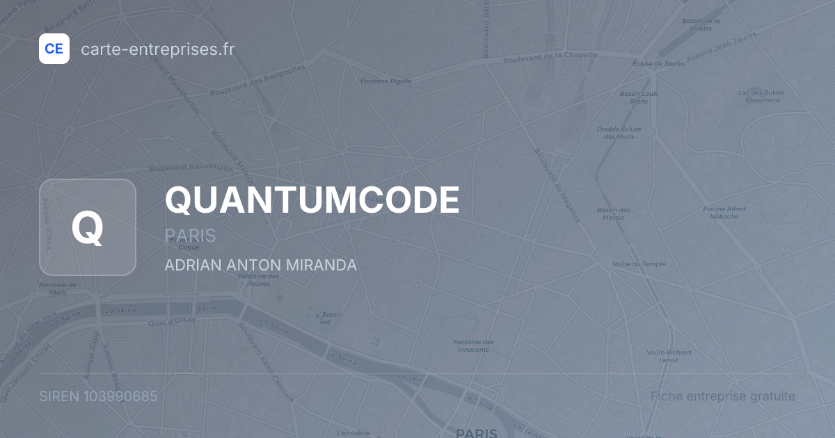 QUANTUMCODE — 103990685 — fiche entreprise