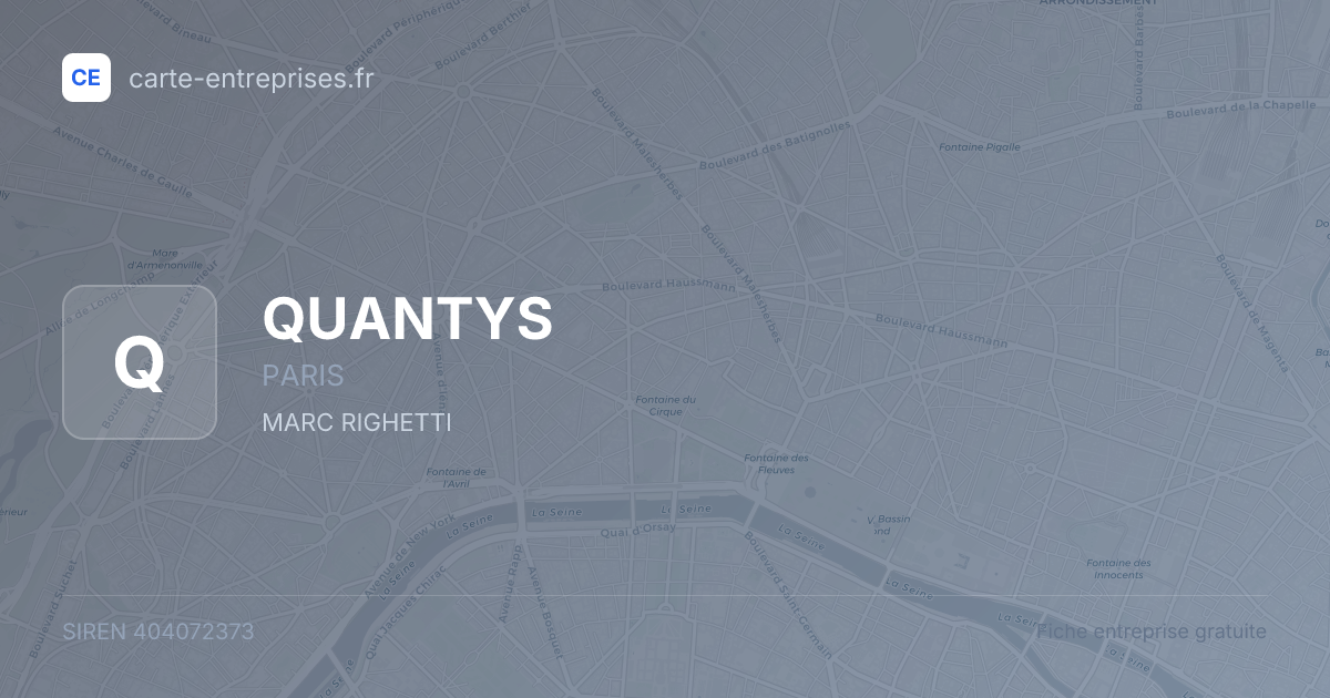 QUANTYS — 404072373 — fiche entreprise