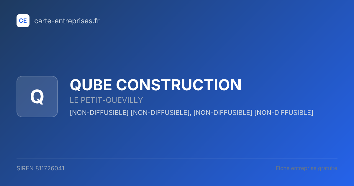 QUBE CONSTRUCTION — 811726041 — fiche entreprise