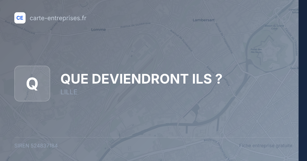 QUE DEVIENDRONT ILS ? — 524837184 — fiche entreprise