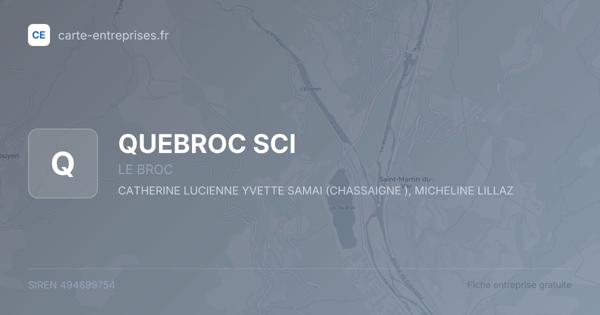 QUEBROC SCI — 494699754 — fiche entreprise