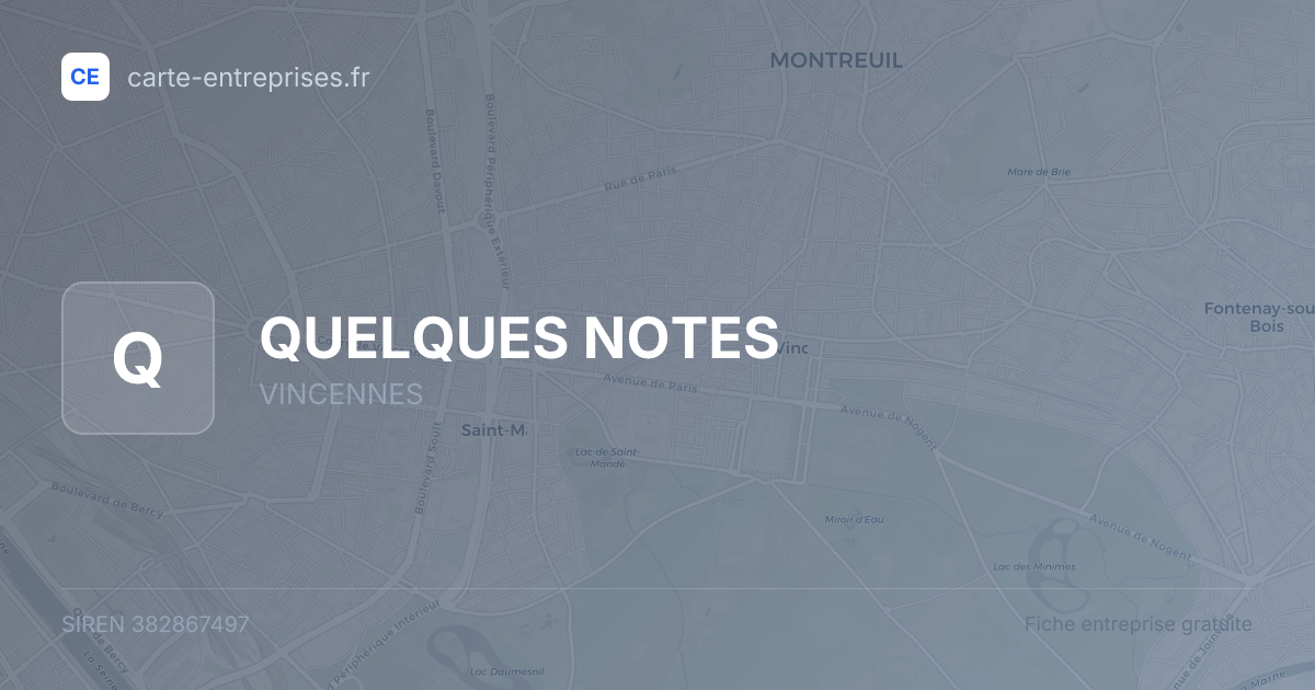 QUELQUES NOTES — 382867497 — fiche entreprise