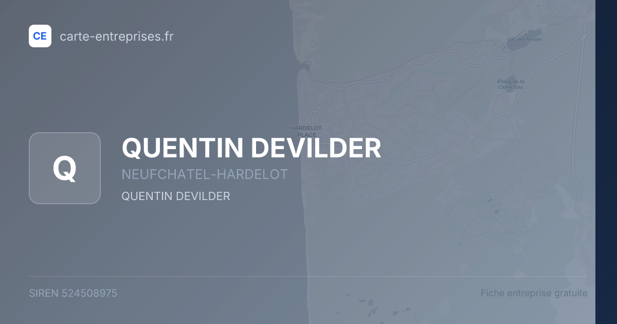 QUENTIN DEVILDER — 524508975 — fiche entreprise