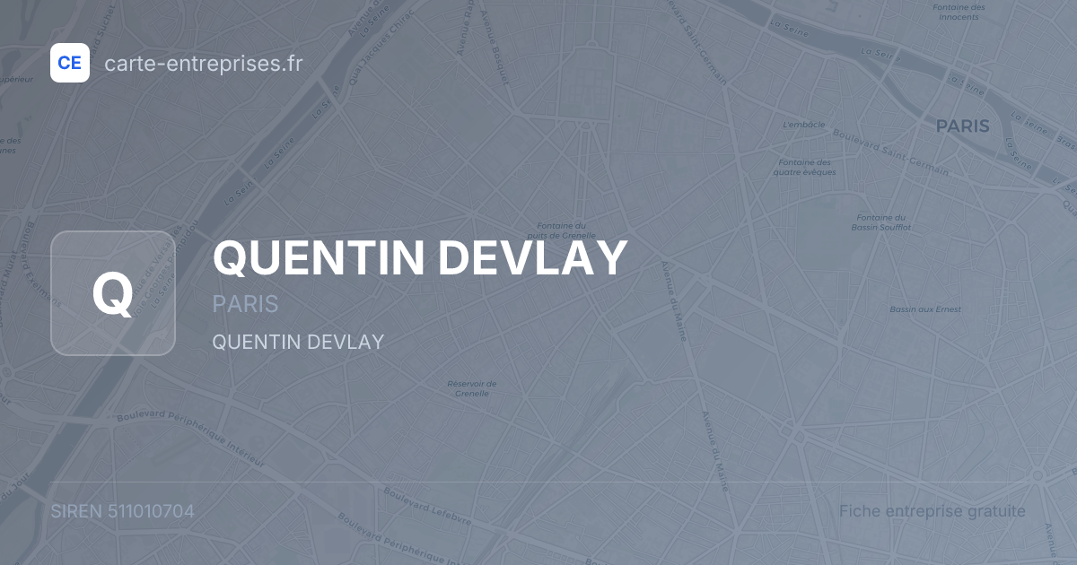 QUENTIN DEVLAY — 511010704 — fiche entreprise
