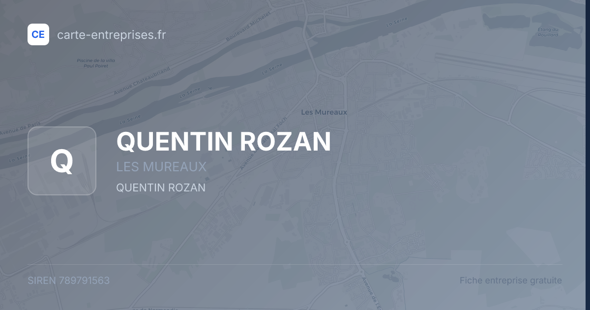 QUENTIN ROZAN — 789791563 — fiche entreprise