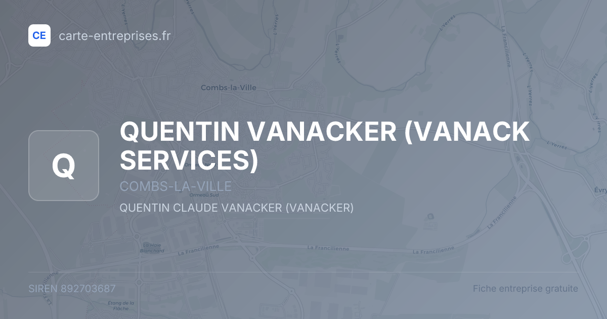 QUENTIN VANACKER (VANACK SERVICES) — 892703687 — fiche entreprise