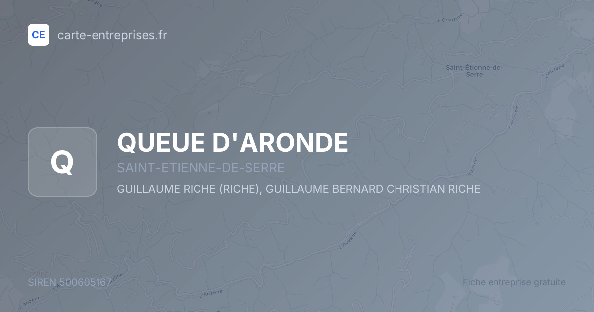QUEUE D'ARONDE — 500605167 — fiche entreprise