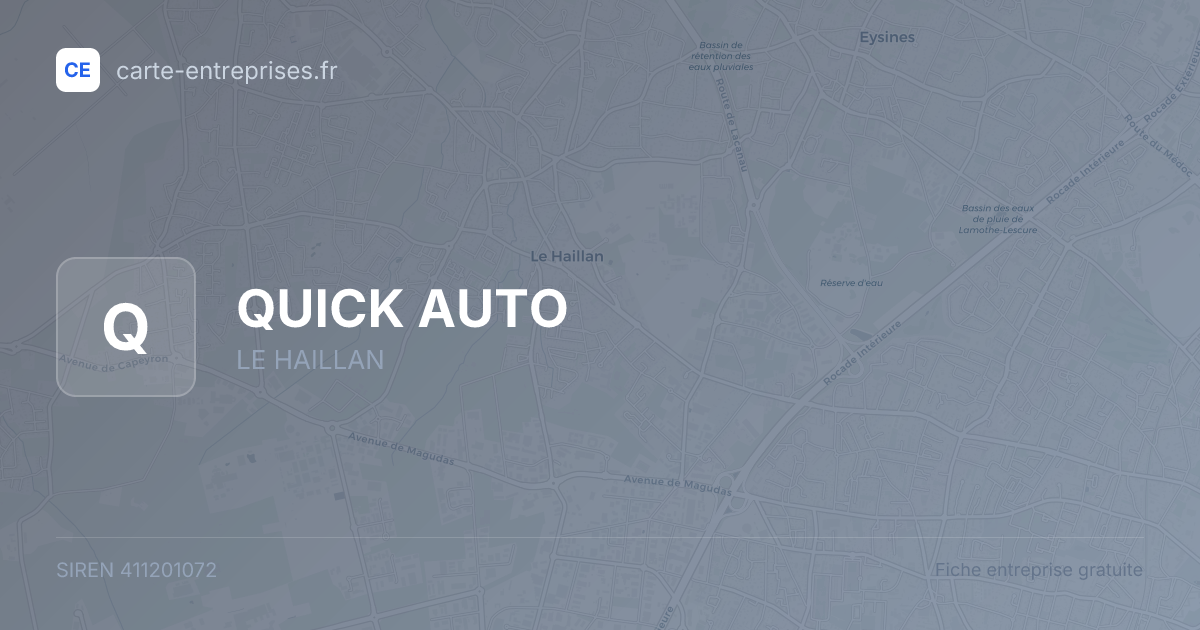 QUICK AUTO — 411201072 — fiche entreprise