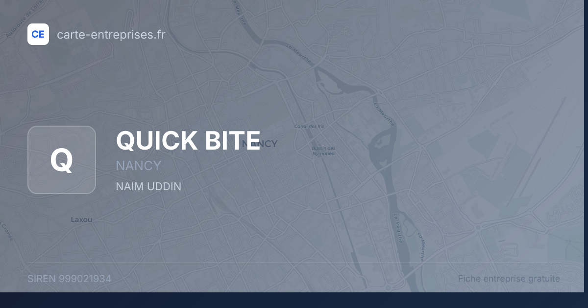 QUICK BITE — 999021934 — fiche entreprise