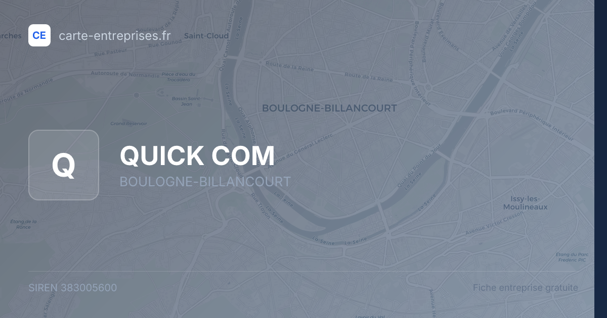 QUICK COM — 383005600 — fiche entreprise