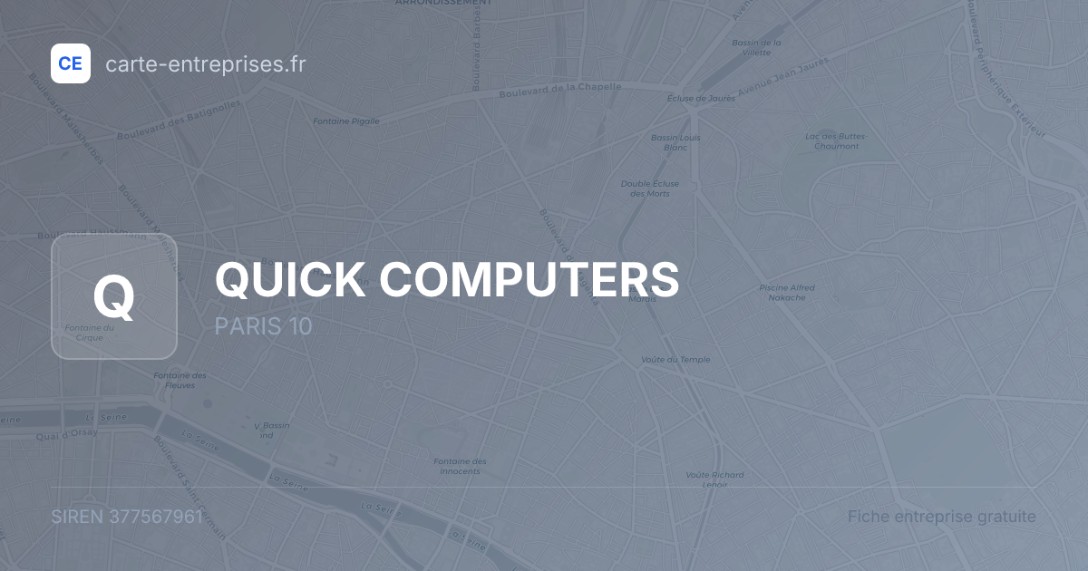 QUICK COMPUTERS — 377567961 — fiche entreprise